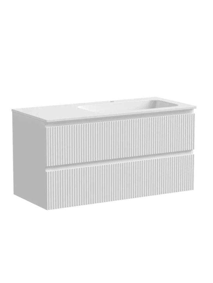 Тумба подвесная SANCOS Snob T правая 995х445х500, c двумя ящиками оснащенными доводчиками, Bianco , арт.SNT100RW