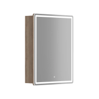 Зеркальный шкаф для ванной комнаты SANCOS Mirror 590x150х740 мм, с LED подсветкой, цвет дуб галифакс натуральный , арт. MI60EG