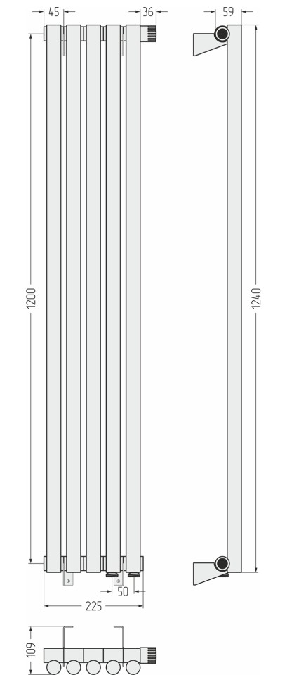 Эстет-1 EU50 правый 1200х225 5 секций