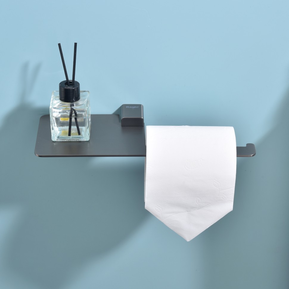 Бумагодержатель с полочкой для телефона Raglo графит