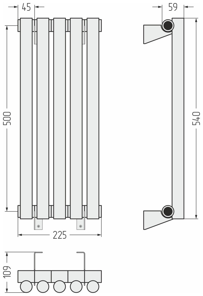 Эстет-1 500х225 5 секций