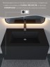 Раковина для ванной 76,5 см, Uperwood Parma Quartz, черная матовая, космос