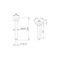Держатель верхнего душа VENTAS S потолочный, 20 см, хром