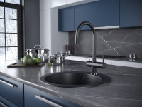 Смеситель для кухни Heller, черный металлик, He213218-418(BLM), Paulmark