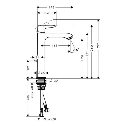 Смеситель для раковины Hansgrohe Metris хром 31183000