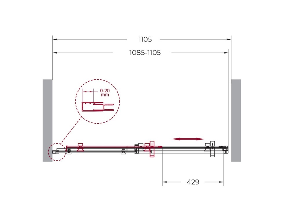 Душевая дверь BelBagno MARINO-BF-1-110-C-Cr