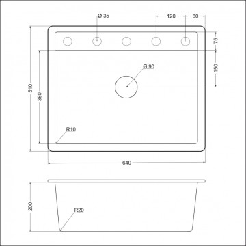 Кухонная мойка ЕМАR EMQ-1640.Q EMQ-1640.Q Алмаз