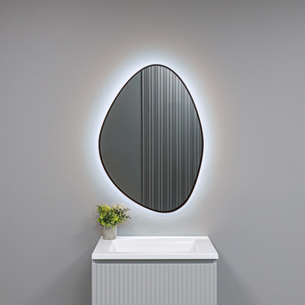 AQM9110B 600x850 Зеркало с подсветкой, универсальный монтаж