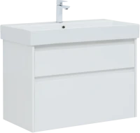 Тумба с раковиной Nova Lite 85 2 ящ. (SLIM SYNERGY) цв.бел. Глянец
