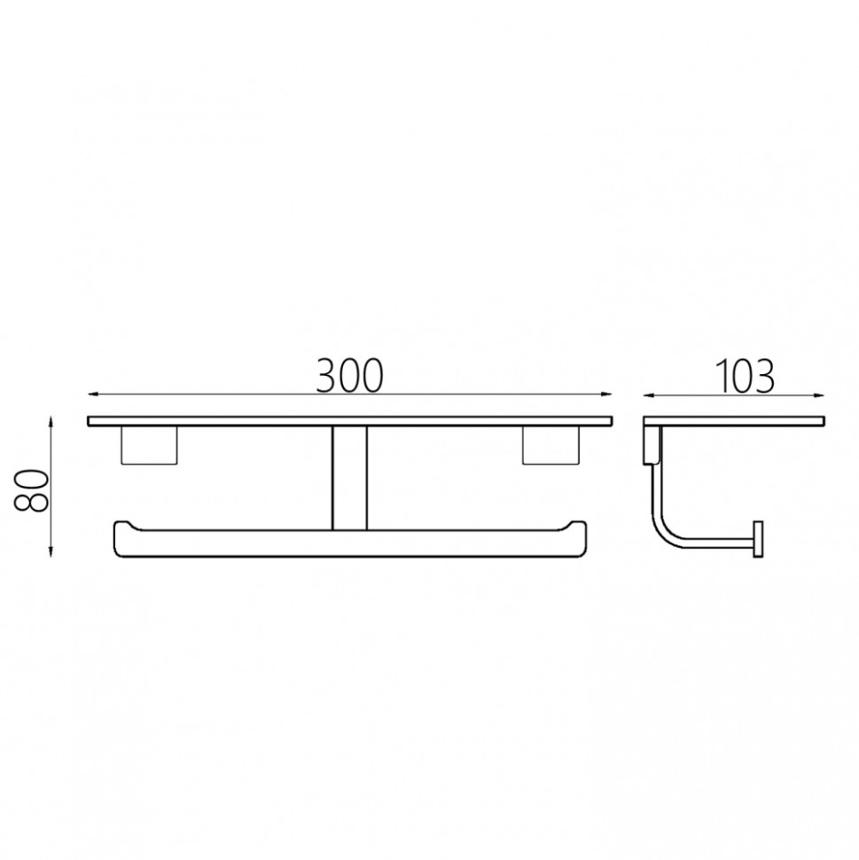Бумагодержатель двойной с полкой ABBER Funktion AA1131 хром