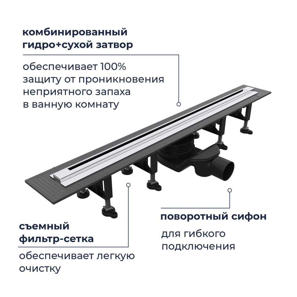 Душевой трап, обрезной RGW SDR-55 (800)