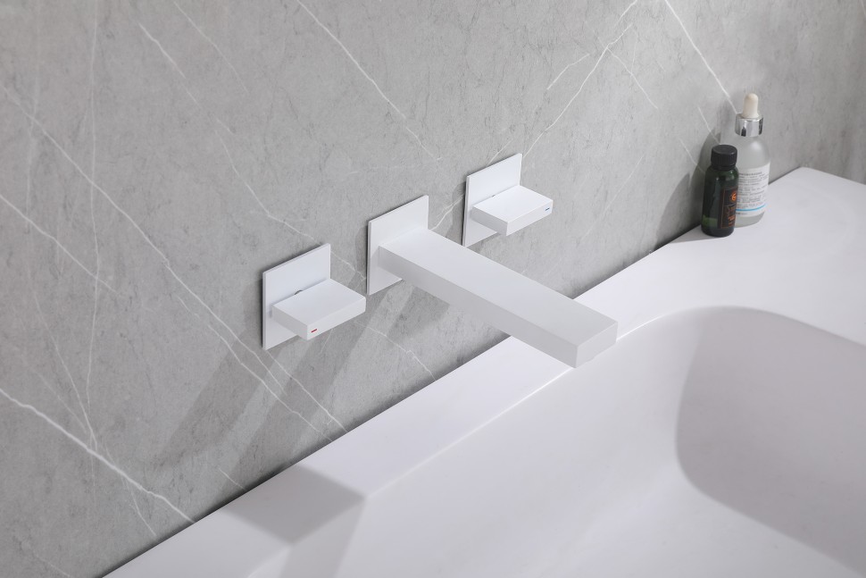 Смеситель ABBER Daheim AF82122W для раковины скрытого монтажа, белый матовый