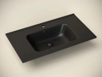 Умывальник накладной прямоугольный (цвет Черный Матовый) Element 810x465x180мм