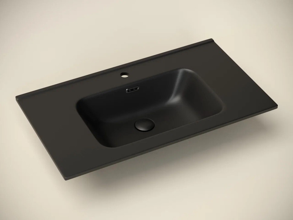 Умывальник накладной прямоугольный (цвет Черный Матовый) Element 810x465x180мм