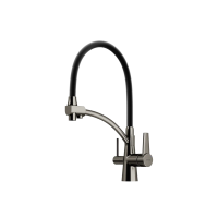 Смеситель для кухни SANCOS Eri с возможностью подключения фильтра, цвет вороненая сталь, PVD покрытие, арт. SC4001GG
