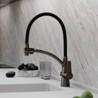 Смеситель для кухни SANCOS Eri с возможностью подключения фильтра, цвет вороненая сталь, PVD покрытие, арт. SC4001GG