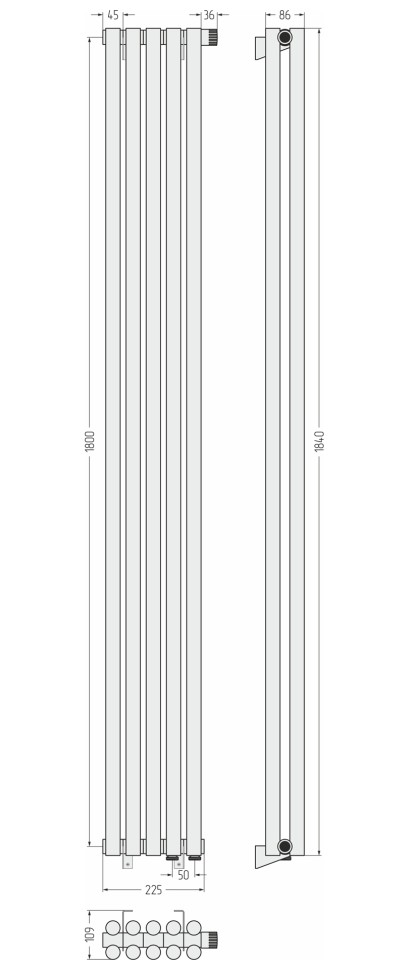 Эстет-11 EU50 1800х225 5 секций