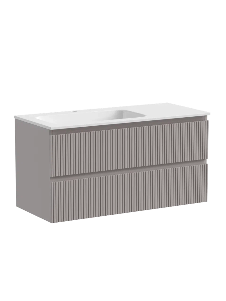 Тумба подвесная SANCOS Snob T левая 995х445х500, c двумя ящиками оснащенными доводчиками, Doha Soft, арт.SNT100LSM