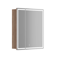 Зеркальный шкаф для ванной комнаты SANCOS Mirror 690x150х740 мм, с LED подсветкой, цвет дуб галифакс натуральный, с розеткойарт. MI70EG