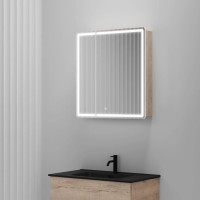 Зеркальный шкаф для ванной комнаты SANCOS Mirror 690x150х740 мм, с LED подсветкой, цвет дуб галифакс натуральный, с розеткойарт. MI70EG