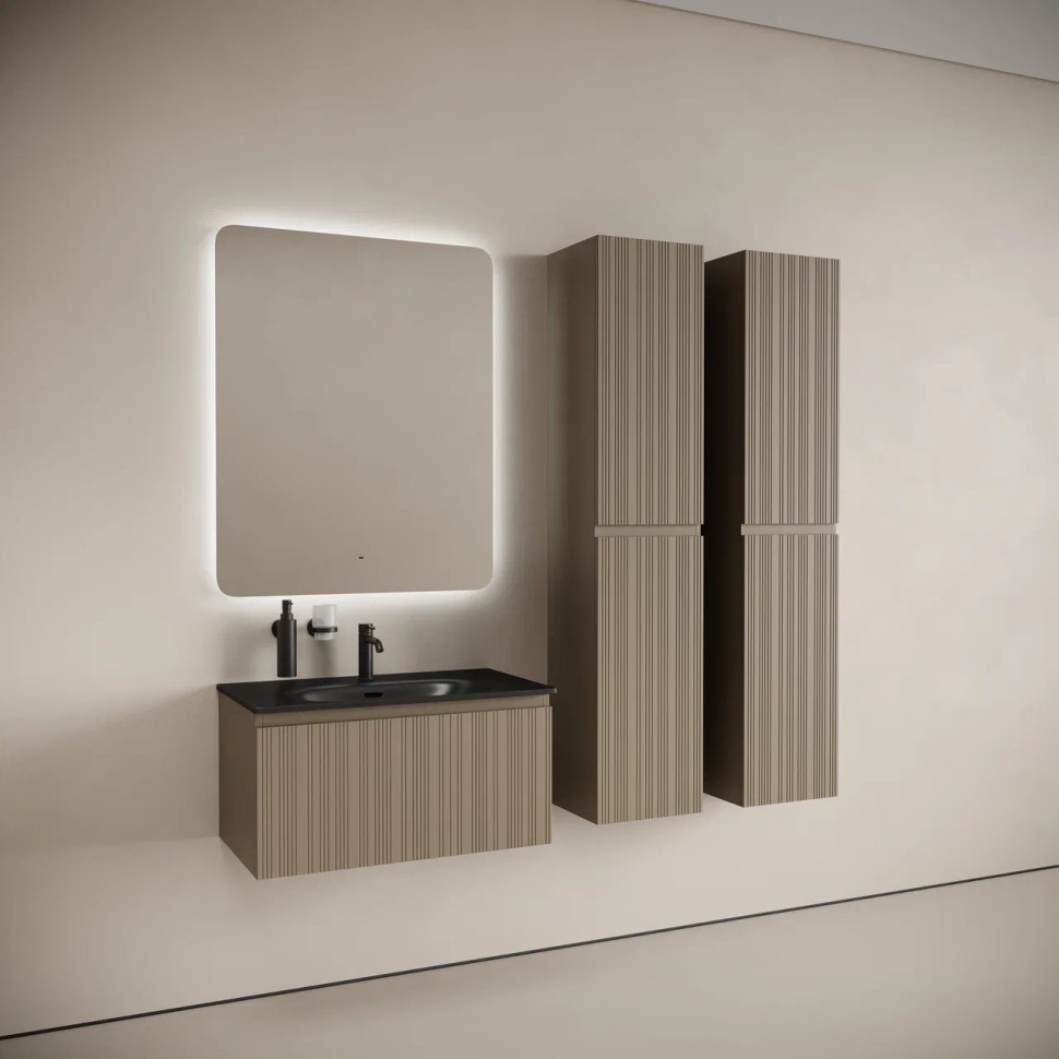 Тумба подвесная SANCOS Code 785х453х400, c одним ящиком оснащенным доводчиками, цвет серо- бежевый, арт. CD80GB