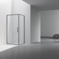 Душевой уголок Slim 8mm VSR-4SLP9010CLGM, 1000*900, вороненая сталь, стекло прозрачное