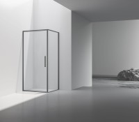 Душевой уголок Slim 8mm VSR-4SLP9010CLGM, 1000*900, вороненая сталь, стекло прозрачное