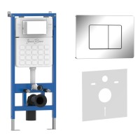 Комплект 2в1 IBERICA BLANCA инсталляция SILENCIO, кнопка смыва INOX-C хром глянцевый (IB001.1131)