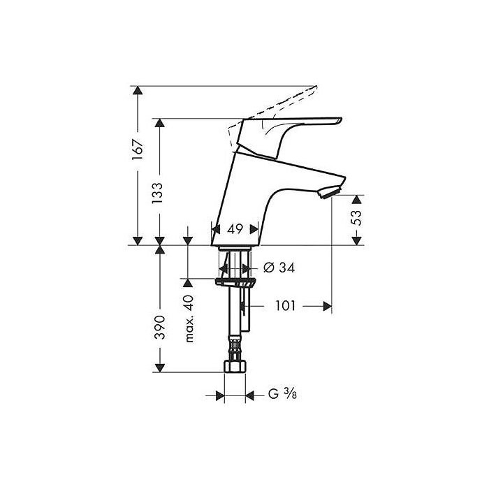 Смеситель для раковин Hansgrohe Focus хром (31733000)