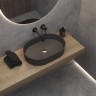 Раковина BERGES Ego SL накладная овал, 55x38 см, матовый антрацит, без отверстия под смеситель