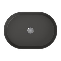 Раковина BERGES Ego SL накладная овал, 55x38 см, матовый антрацит, без отверстия под смеситель