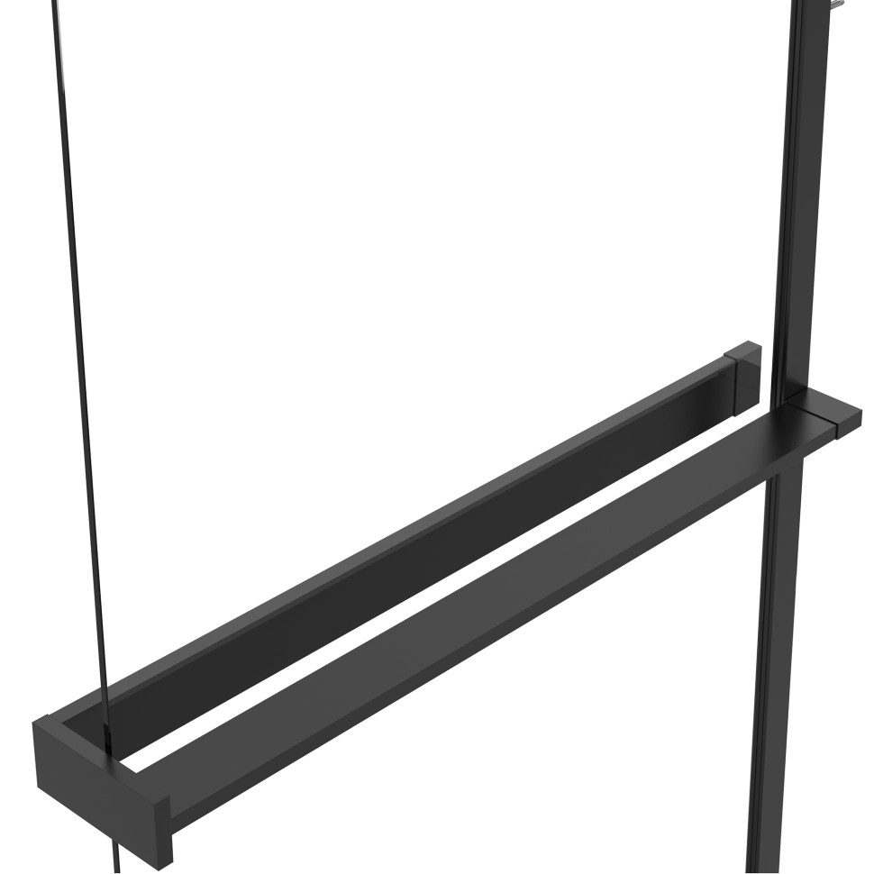 Душевая перегородка Walk-In VSW-1HR100MRB, 1000*2000, черный, стекло зеркальное