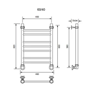 Полотенцесушитель водяной Veconi Voga , 40/60, хром