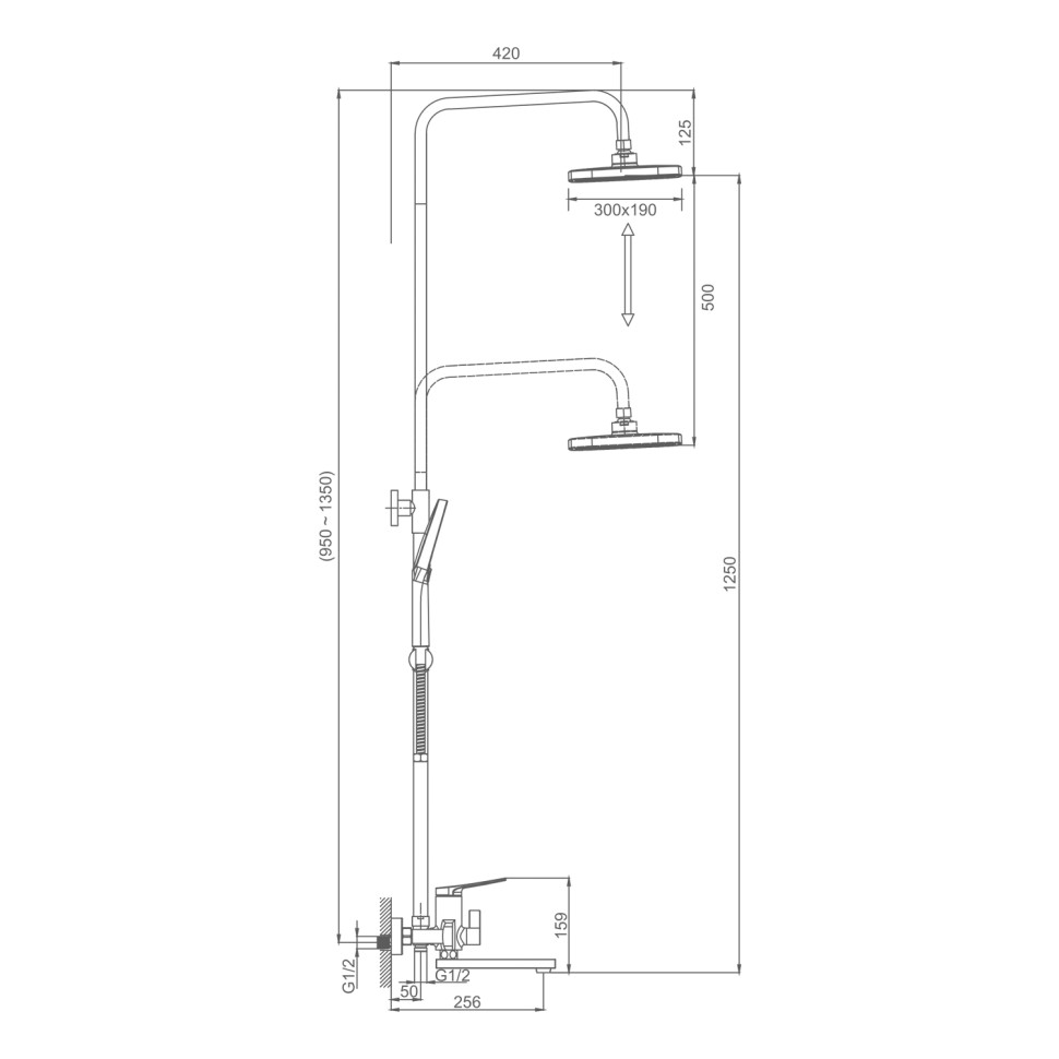 Душевая система Splenka для ванны и душа S40.24.06 Черный