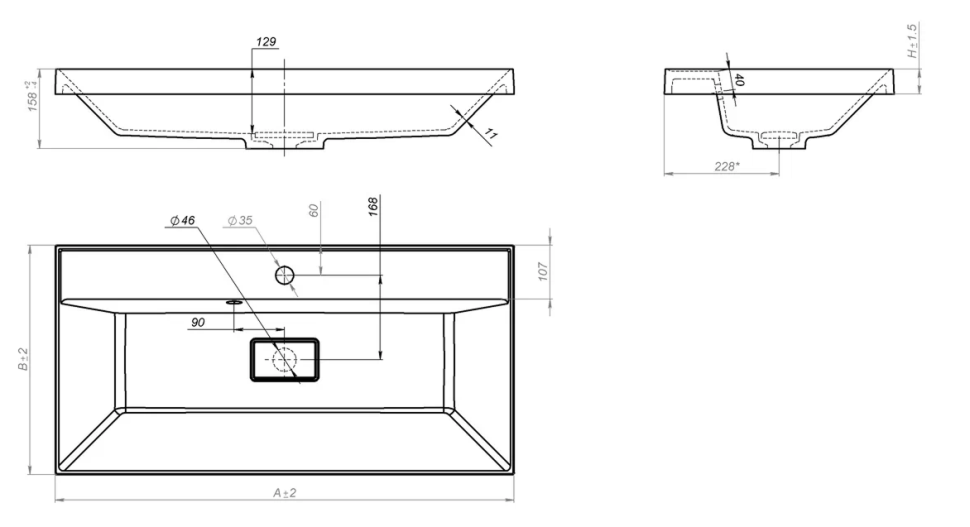 Раковина для тумбы OTTIMO BA1000