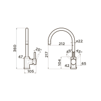 Смеситель для кухни Omoikiri Wakayama-C латунь/хром