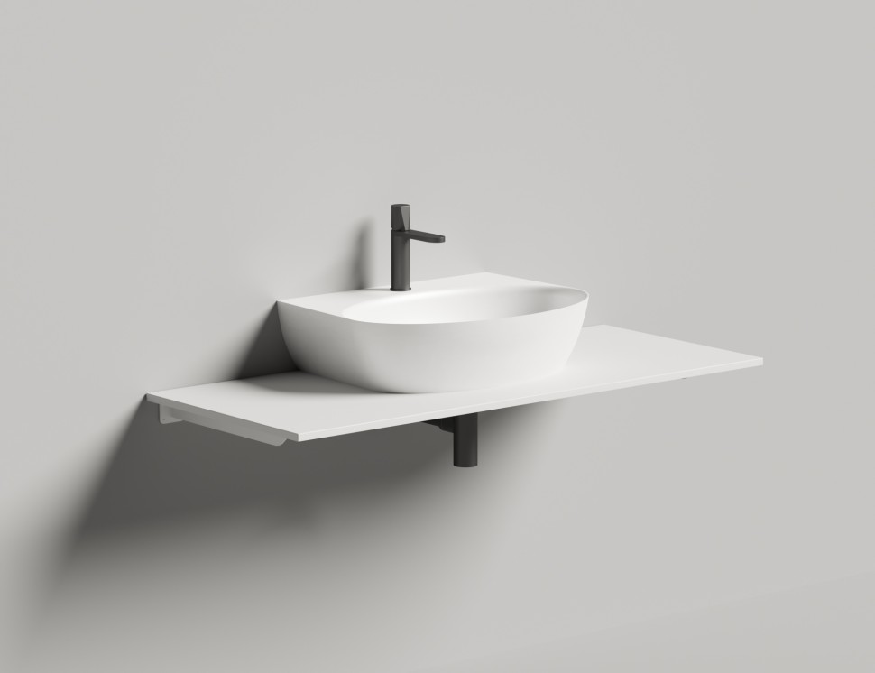 Раковина накладная ALDA WALL 02  покраска по RAL полностью 580х450х150 S-Sense Глянцевое