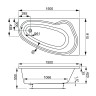 Акриловая ванна VAGNERPLAST AVONA 150x90 Right