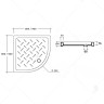 Поддон для душа полукруглый керамический RGW CR/R (800x800)
