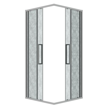 Душевое ограждение Grossman Cosmo 300.K33.02.8080.10.02 (80х80х195) квадрат,раздвижная,хром,стекло шиншилла, 1 место