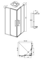 Душевое ограждение Grossman Cosmo 300.K33.02.8080.10.02 (80х80х195) квадрат,раздвижная,хром,стекло шиншилла, 1 место