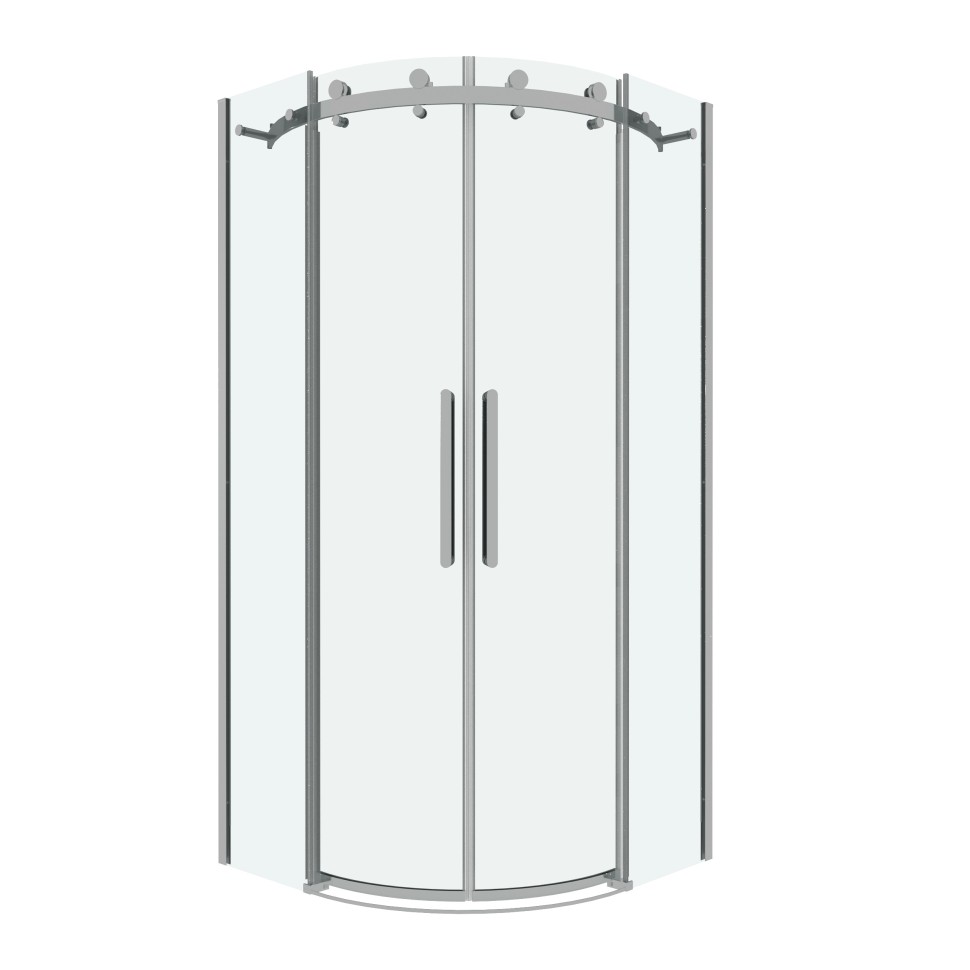 Душевое ограждение Grossman Classic 301.K33.04.9090.10.00 (90х90х195) четверть круга,раздвижная,хром,стекло прозрачное, 1 место