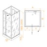 Душевая кабина квадратная, распашная дверь, стеклянная, профиль белый - RGW AN-207 (900x900, Белый)