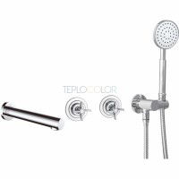 Смеситель для ванны, скрытого монтажа, с душевым набором