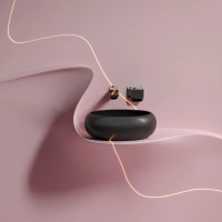 Умывальник чаша накладная круглая (цвет Черный Матовый) Element 360x360x120мм