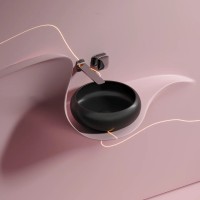 Умывальник чаша накладная круглая (цвет Черный Матовый) Element 360x360x120мм