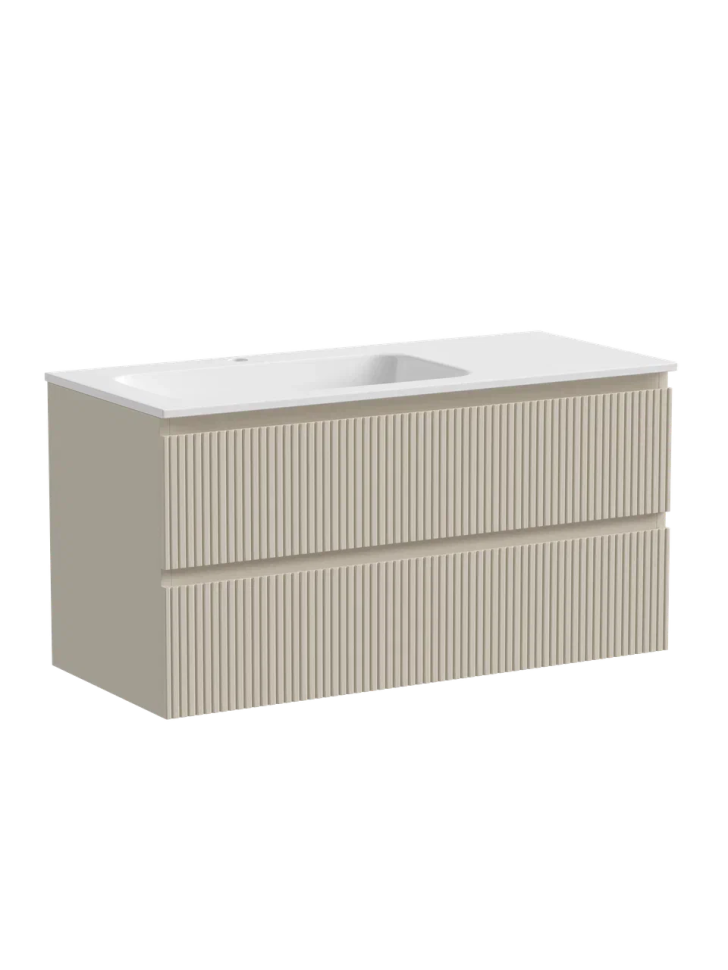 Тумба подвесная SANCOS Snob T левая 995х445х500, c двумя ящиками оснащенными доводчиками, Beige Soft , арт.SNT100LCE