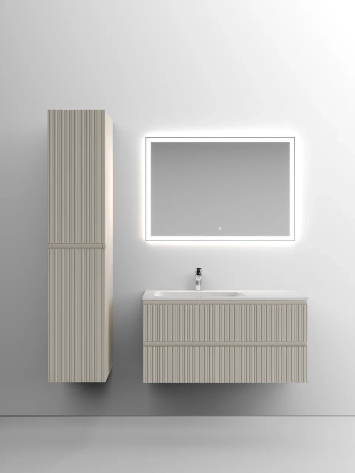 Тумба подвесная SANCOS Snob T левая 995х445х500, c двумя ящиками оснащенными доводчиками, Beige Soft , арт.SNT100LCE