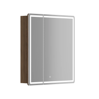 Зеркальный шкаф для ванной комнаты SANCOS Mirror 690x150х740 мм, с LED подсветкой, цвет дуб чарльстон, с розеткой, арт. MI70ECH