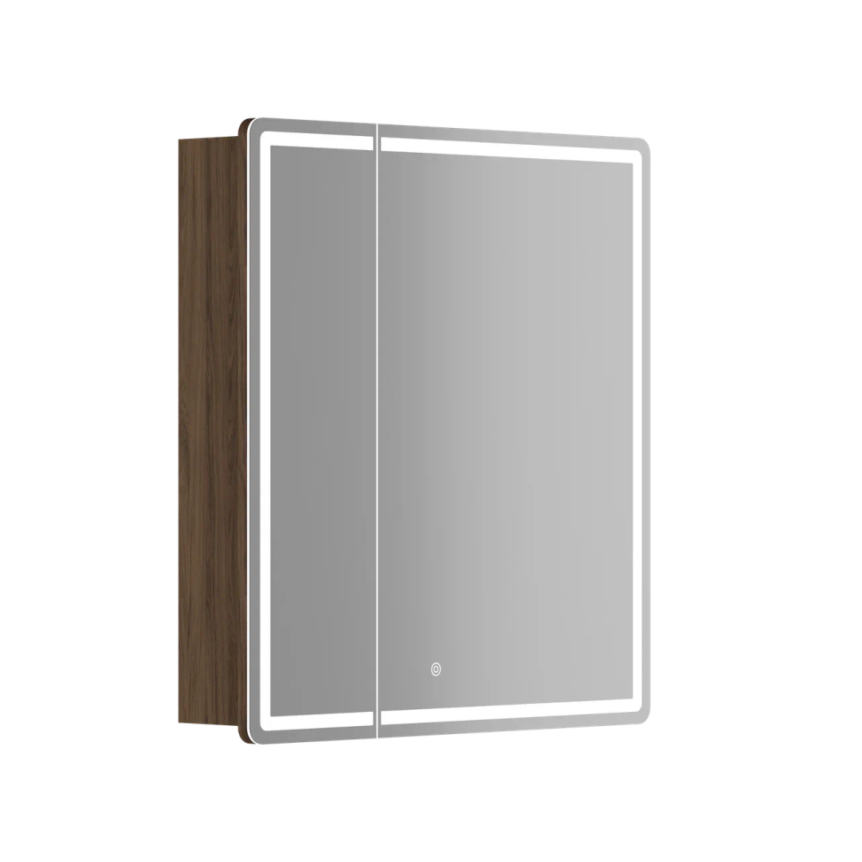 Зеркальный шкаф для ванной комнаты SANCOS Mirror 690x150х740 мм, с LED подсветкой, цвет дуб чарльстон, с розеткой, арт. MI70ECH